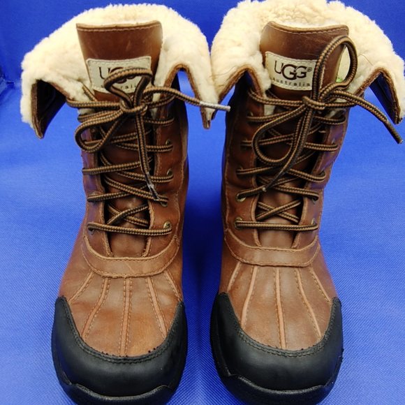UGG Australia S/N 5209 Women’s 5 Brown Suede Sheepskin Lace Up Snow Boot - Picture 1 of 11